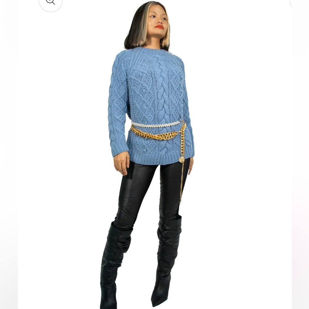 Gerard Darel X Marilyn Monroe Chunky Cable Knit Wool Sweater Women’s Small